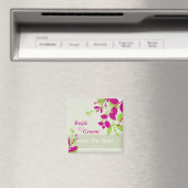 Aimant SAVE THE DATE :: nature - lime d'olive fuschia (In Situ (Lave-vaisselle))