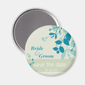Aimant SAVE THE DATE :: nature - mousse turquoise (Recto/Verso)