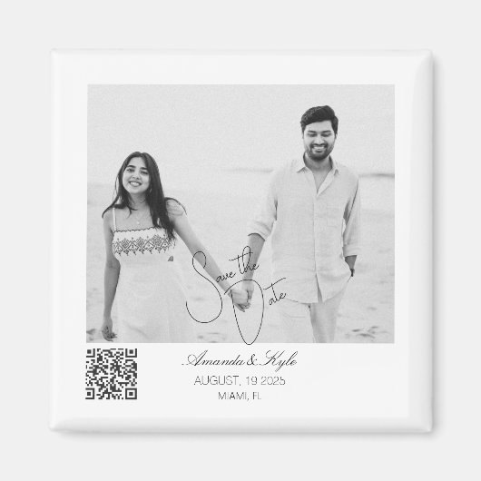Aimant 'Save the Date' personnalisable et modifiab (Devant)
