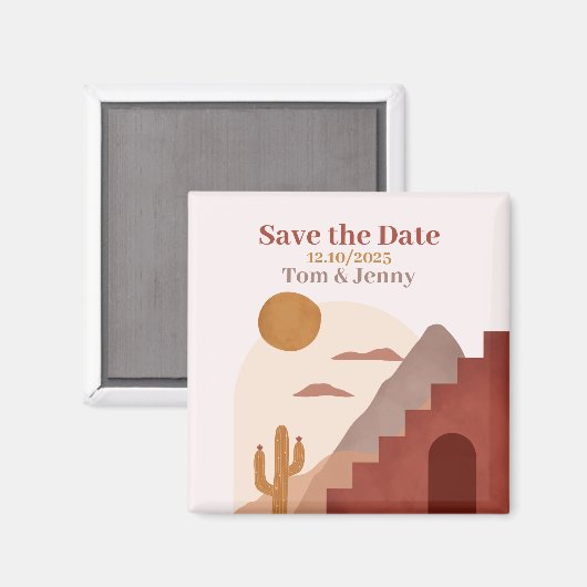 Aimant Save the Date - Terracotta par Ludilabel (Recto/Verso)
