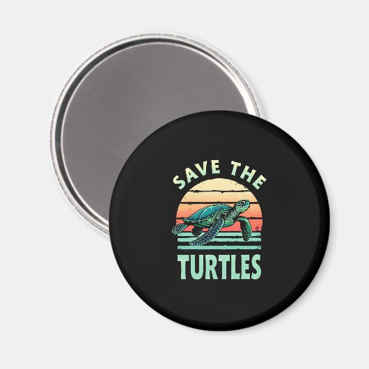 Aimant Save The Turtles Animal Turtle Pet Lover (1) (Recto/Verso)