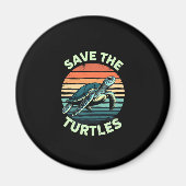 Aimant Save The Turtles Animal Turtle Pet Lover (2) (Devant)