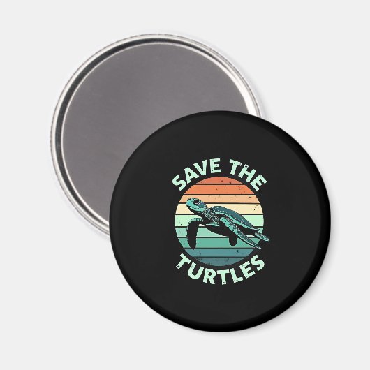 Aimant Save The Turtles Animal Turtle Pet Lover (4) (Recto/Verso)