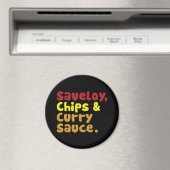 Aimant Saveloy, chips & Curry Sauce. (In Situ (Lave-vaisselle))