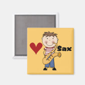 Aimant Saxophone - Chemises et cadeaux masculins (Recto/Verso)