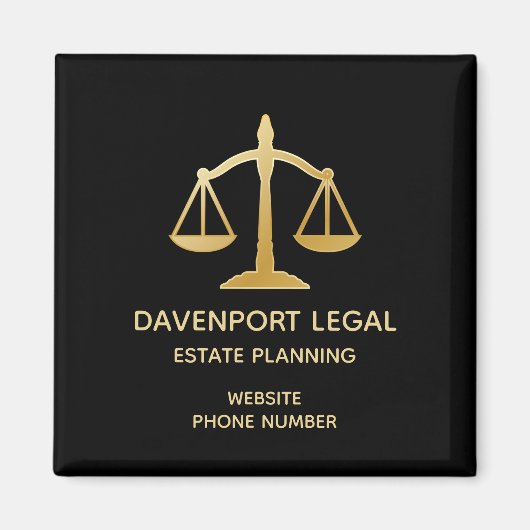 Aimant Scales d'or du droit de la justice Thème Conceptio (Devant)