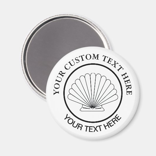 Aimant Scallop Seashell Custom Logo  (Recto/Verso)