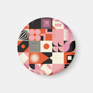 Aimant Scandinave géométrique : Motif d'oeuvres colorées
