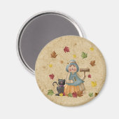 Aimant Scarecrow et son chat noir (Recto/Verso)