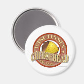 Aimant Sceau à tête de fromage du Wisconsin (Recto/Verso)