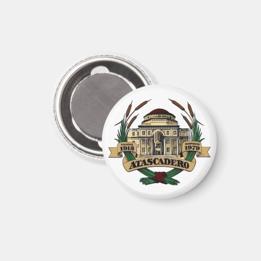 Aimant Sceau d'Atascadero, Californie (Recto/Verso)