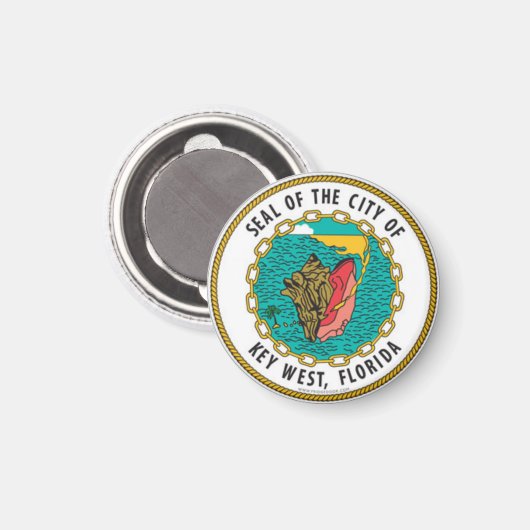 Aimant Sceau de Key West, Floride (Recto/Verso)