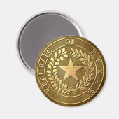 Aimant Sceau de la République du Texas (Recto/Verso)
