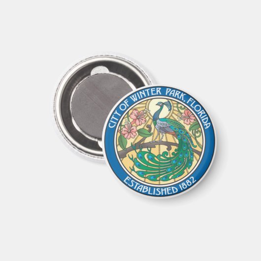 Aimant Sceau de Winter Park, Floride (Recto/Verso)