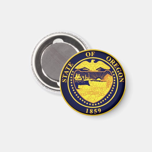 Aimant Sceau d'État de l'Oregon (Recto/Verso)