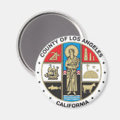 Aimant Sceau du comté de Los Angeles (Recto/Verso)