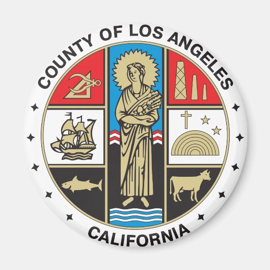 Aimant Sceau du comté de Los Angeles (Devant)