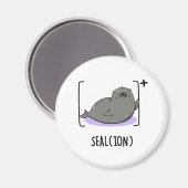 Aimant Sceau Ion Funny Mer Lion Pun (Recto/Verso)