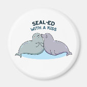 Aimant Scellé Avec Baiser Drôle Sceau De Lion De Mer Pun (Devant)