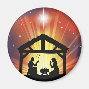 Aimant Scène chrétienne traditionnelle de la Nativité de