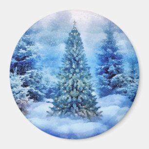 Aimant Scène d'arbre de Noël