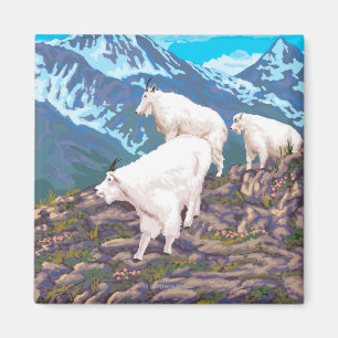 Aimant Scène de chèvres de montagne - Yellowstone