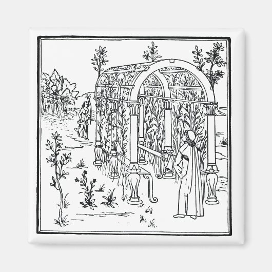 Aimant Scène de jardin, de 'Hypnerotomachia Poliphili' a (Devant)