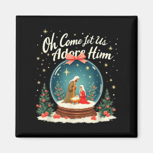Aimant Scène De La Nativité De Noël Oh Venez Laissez-Nous