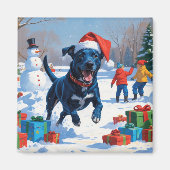 Aimant Scène de neige festive de Noël Blue Heeler (Devant)
