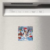 Aimant Scène de Noël du Terrier australien (In Situ (Lave-vaisselle))