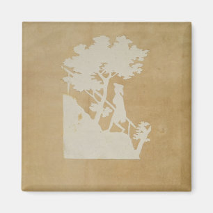 Aimant Scène de région boisée