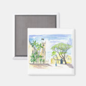 Aimant Scène de rue à Bridgetown Barbade (Recto/Verso)