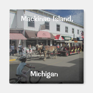 Aimant Scène de rue d'île de Mackinac
