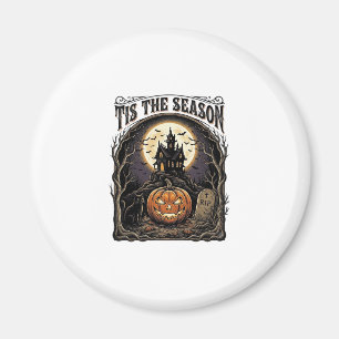 Aimant Scène de saison vintage citrouille chat Halloween 