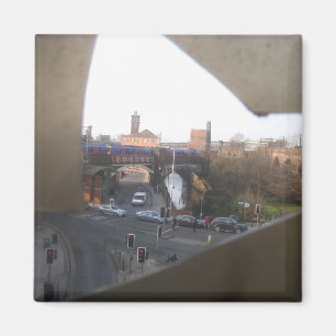 Aimant Scène de ville par l'aimant criqué de panneau