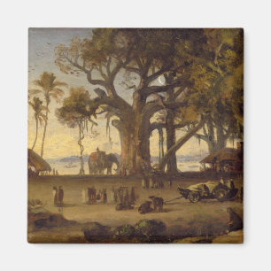 Aimant Scène éclairée par la lune d'amon indien de