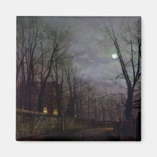 Aimant Scène éclairée par la lune de rue, 1882 (huile