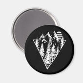 Aimant Scène forestière minimaliste de pins (Recto/Verso)