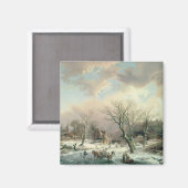 Aimant Scène hivernale (Recto/Verso)