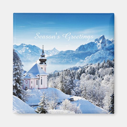 Aimant Scène hivernale personnalisée  (Devant)