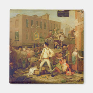 Aimant Scene sur Londres Street, 1770 (oil on canvas)