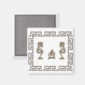 Aimant Scène tribale primitive africaine abstraite (Recto/Verso)
