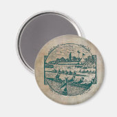 Aimant Scène vintage d'aviron (Recto/Verso)