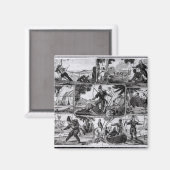 Aimant Scènes de "Robinson Crusoe" par Daniel Defoe (Recto/Verso)