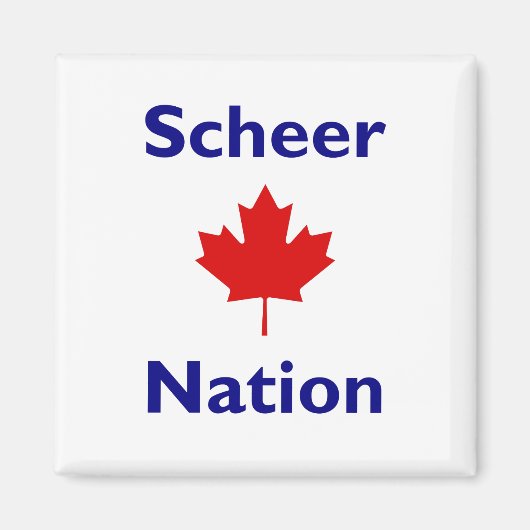 Aimant Scheer Nation Canada Election Red Maple Leaf Color (Devant)