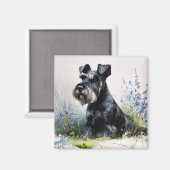 Aimant Schnauzer aquarelle (Recto/Verso)