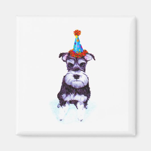 Aimant Schnauzer Chien Anniversaire (Devant)