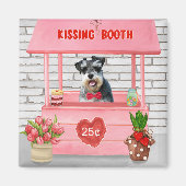 Aimant Schnauzer Chien Valentine's Day Kissing Booth (Devant)