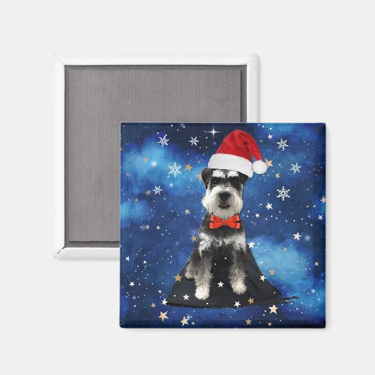 Aimant Schnauzer de Noël (Recto/Verso)