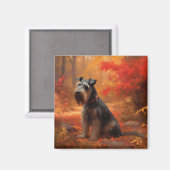 Aimant Schnauzer en automne Leaves Fall Inspire (Recto/Verso)
